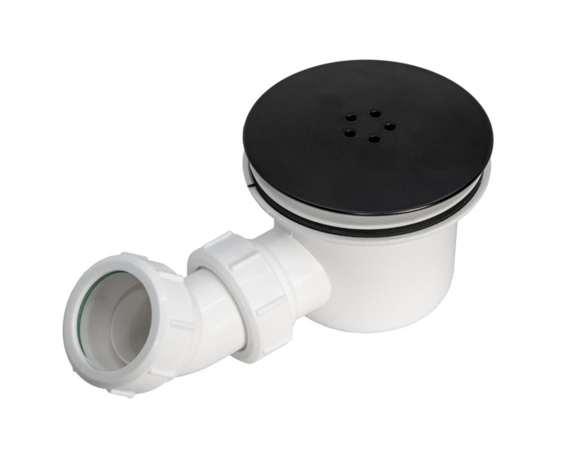 SWT005 Fluidmaster 90mm Hi-Flow Shower Trap – Black/White FTB13509 5011629030717