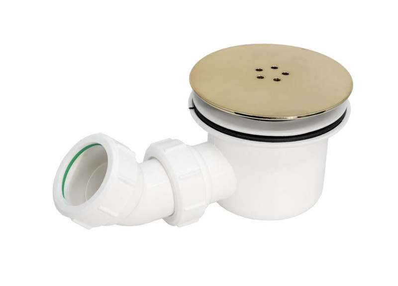SWT003 Fluidmaster Brass Dome 90mm Hi-Flow Shower Trap White Gulley FTB13507 5011629030694