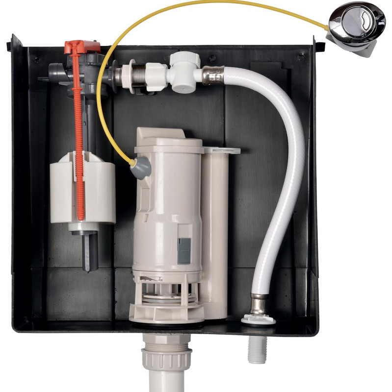 Wirquin Duo Compact Concealed Cistern 2" DF Kayla cable operated valve & chrome button, SE Jollyfill & flexi-hose. CDC53CP FTB13637 5017134117837