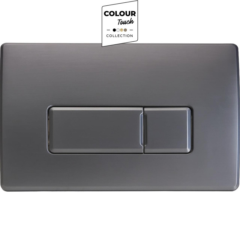 Wirquin Caspia Dual Flush Push Plate – Gun Metal (50120771) | 212 x 142 mm | Pneumatic FTB13833 5017134149654