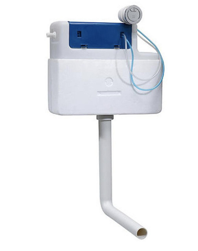 FixTheBog - Tavistock Vortex Bottom Inlet Concealed Cistern - Chrome Button includes flush pipe FTB14069 5016519407853