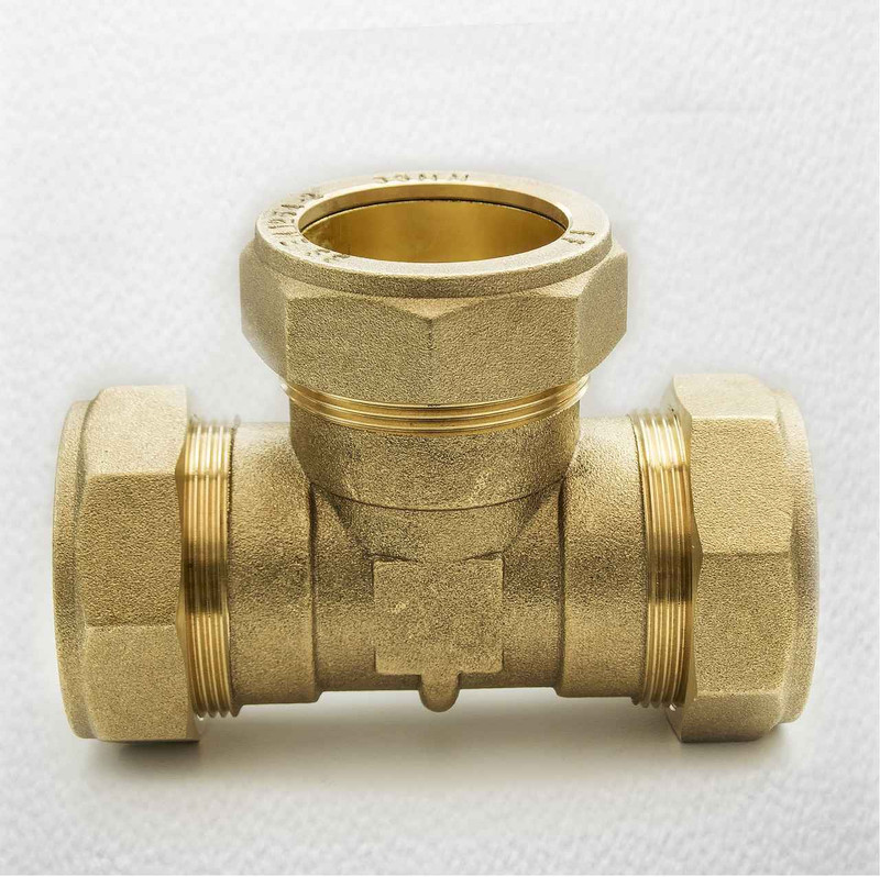 Trade Pack 2 X Ftd 35Mm Brass Equal Compression Tee Fitting FTB1510 5055639128675