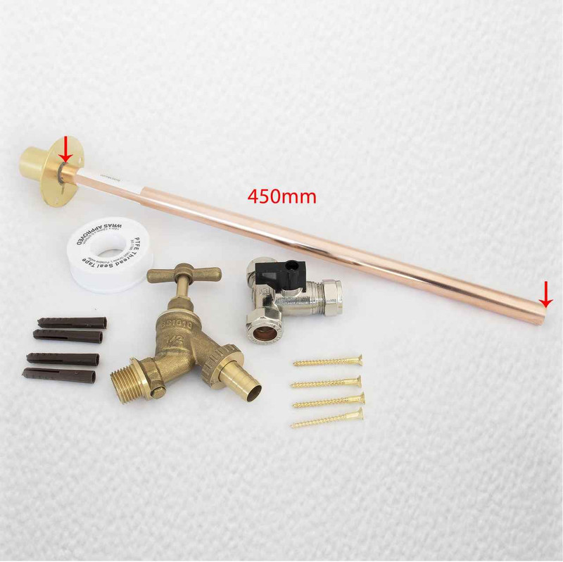 Professional Thru Wall Outside Garden Tap Kit Meets 450Mm Flange Gt7A FTB1930 5055639198425
