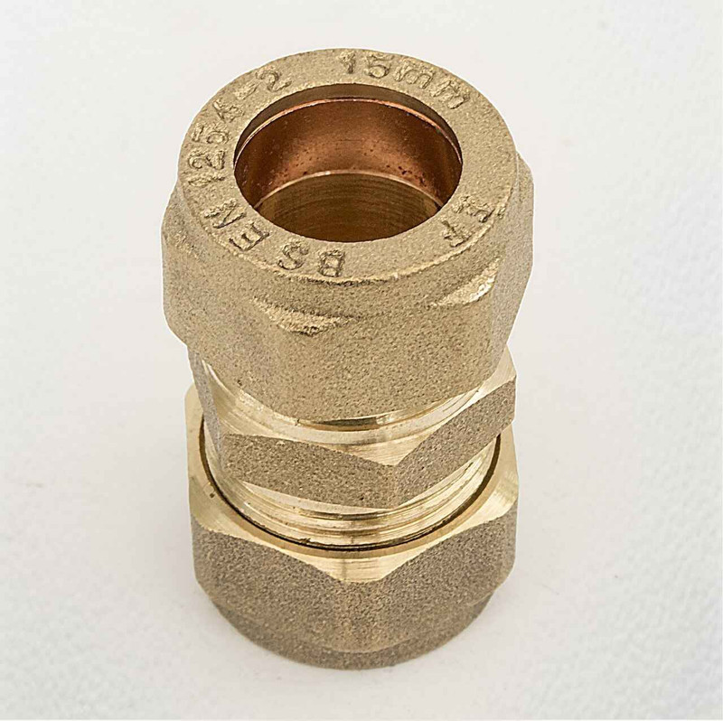 Ftd 15Mm Brass Compression Coupling Fitting FTB2018 5055639142589