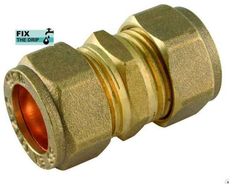 Trade Pack 5 X Ftd 15Mm Brass Compression Coupler Fitting FTB2017 5055639140004