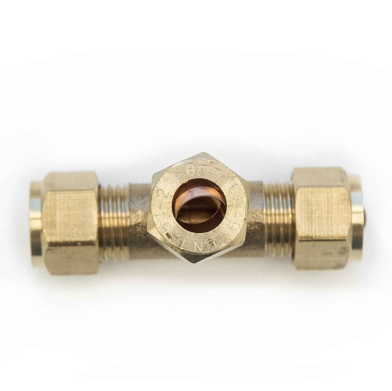 Trade Pack 2 X Ftd 8Mm Brass Equal Compression Tee Fitting FTB1498 5055639128453