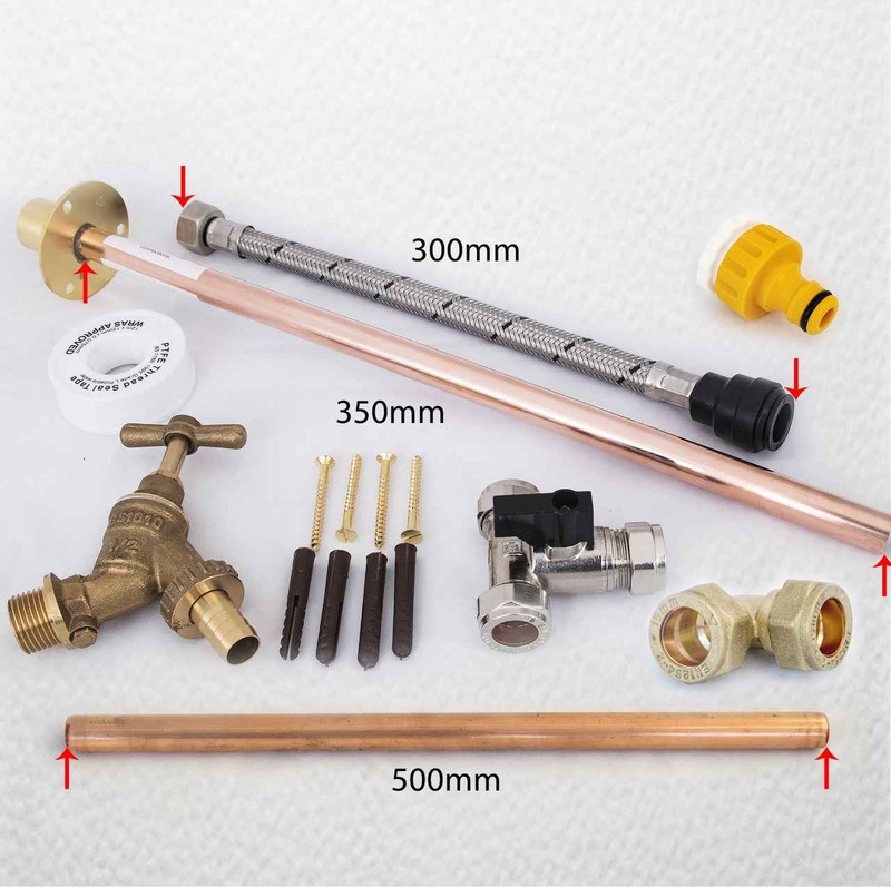 Professional Outside Garden Tap Kit With Thru Wall Hozelock Water Regs Gt6 FTB2416 5055639199217