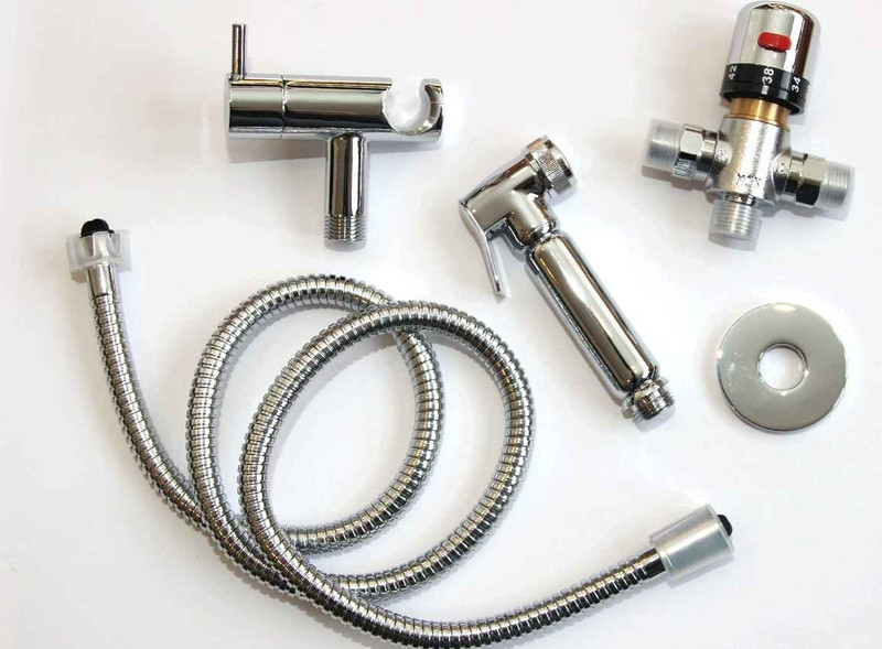Muslim Shataff Bidet Douche Shower Toilet Spray Chromed Brass Kit Head Wadhu Thermostatic Controlled FTB1956 5055639139442