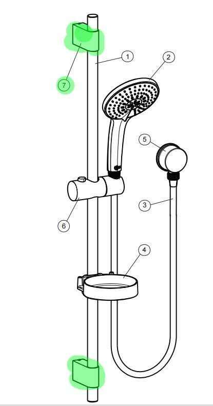 Ideal Standard B960974Aa Idealrain Rail Brackets Pair FTB4905 5055639182486