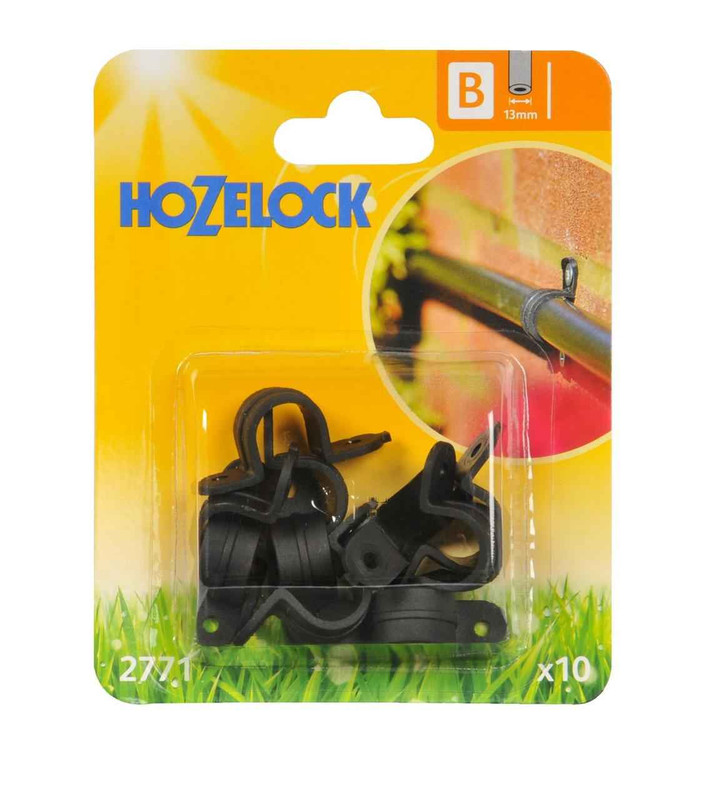 Hozelock 2771 13mm Supply Hose Wall Clip for Irrigation system 10 pack FTB6095 5010646040297