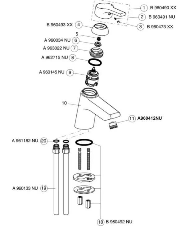 Ideal Standard B960490Aa Active Lever Set FMultiport Logo/Is Chr Chrome Finish FTB11209 3800861005766