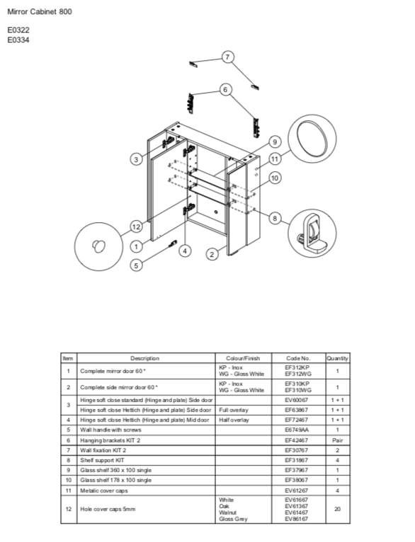 Ideal Standard EF37967 Glass Shelf 360mm x 100mm SINGLE Neutral finish FTB11088 4015413505413