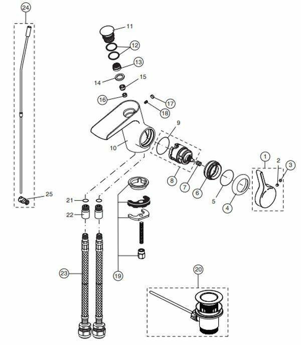 Ideal Standard B960694NU Pop Up Rod Set FTB11393 5055639158221