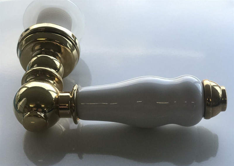 FixTheBog Replacement Gold Porcelain style front lever Fits a 22mm front facing cistern hole FTB11630 5055639143012