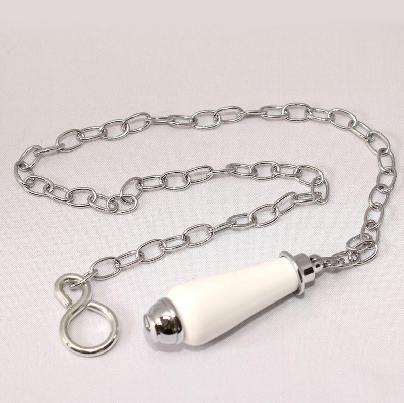 Chrome/Ceramic Richmond Handle, 23 inch Oval Link Chain FTB2978 5055639143005