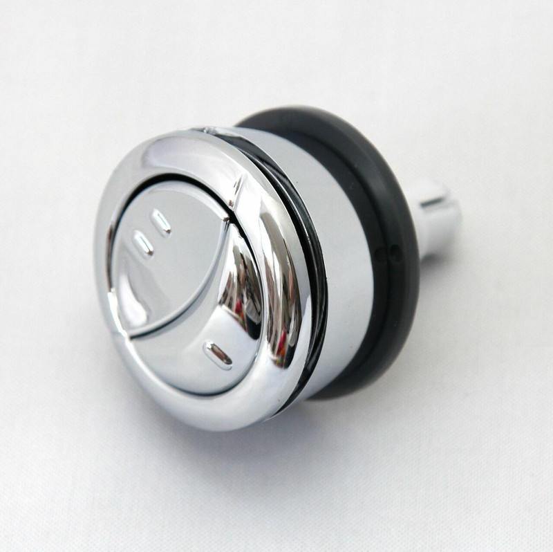 Lecico Dual Flush Replacement button chrome Dashes on Buttons Grey Backnut FTB6208 5055639135543