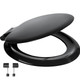 Wirquin SSO21BL Sonata Black Toilet Seat & Cover – Universal Fit, Thermoset Material FTB13803 5012158010133
