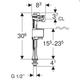 Geberit Type 323AG Bottom Entry Fill Valve - 1/2" Plastic Nipple (136.761.00.1).