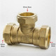 Brass Compression Reducing Tees 42Mm X 42Mm X 35Mm FTB1640 5055639139862