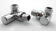 Round Corner Angled Chrome Valve Set - Heated Towel Rail / Radiator Block Val FTB592 5055639122925
