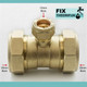 Brass Compression Reducing Tees 35Mm X 35Mm X 15Mm FTB1623 5055639129795