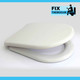 FixtheBog White Soft Close Luxury DuraPlas WC Toilet Seat DShape Top or Bottom Fix Chrome Hinges Heavy Duty DuraPlas FTB2803 5055639196179
