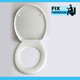 FixtheBog White Soft Close Luxury WC Toilet Seat DShape Top or Bottom Fix Chrome Hinges FTB2826 5055639196148