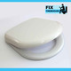 FixtheBog White Soft Close Luxury DuraPlas WC Toilet Seat Oval Shape Top or Bottom Fix Chrome Hinges FTB2827 5055639196155