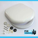 FixtheBog White Soft Close Luxury DuraPlas WC Toilet Seat Oval Shape Top or Bottom Fix Chrome Hinges FTB2827 5055639196155