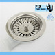 Stainless Steel Basket Strainer Square Overflow 40mm FTB4089 5060262731048