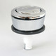Lecico Dual Flush Replacement button chrome Dashes on Buttons Grey Backnut FTB6208 5055639135543