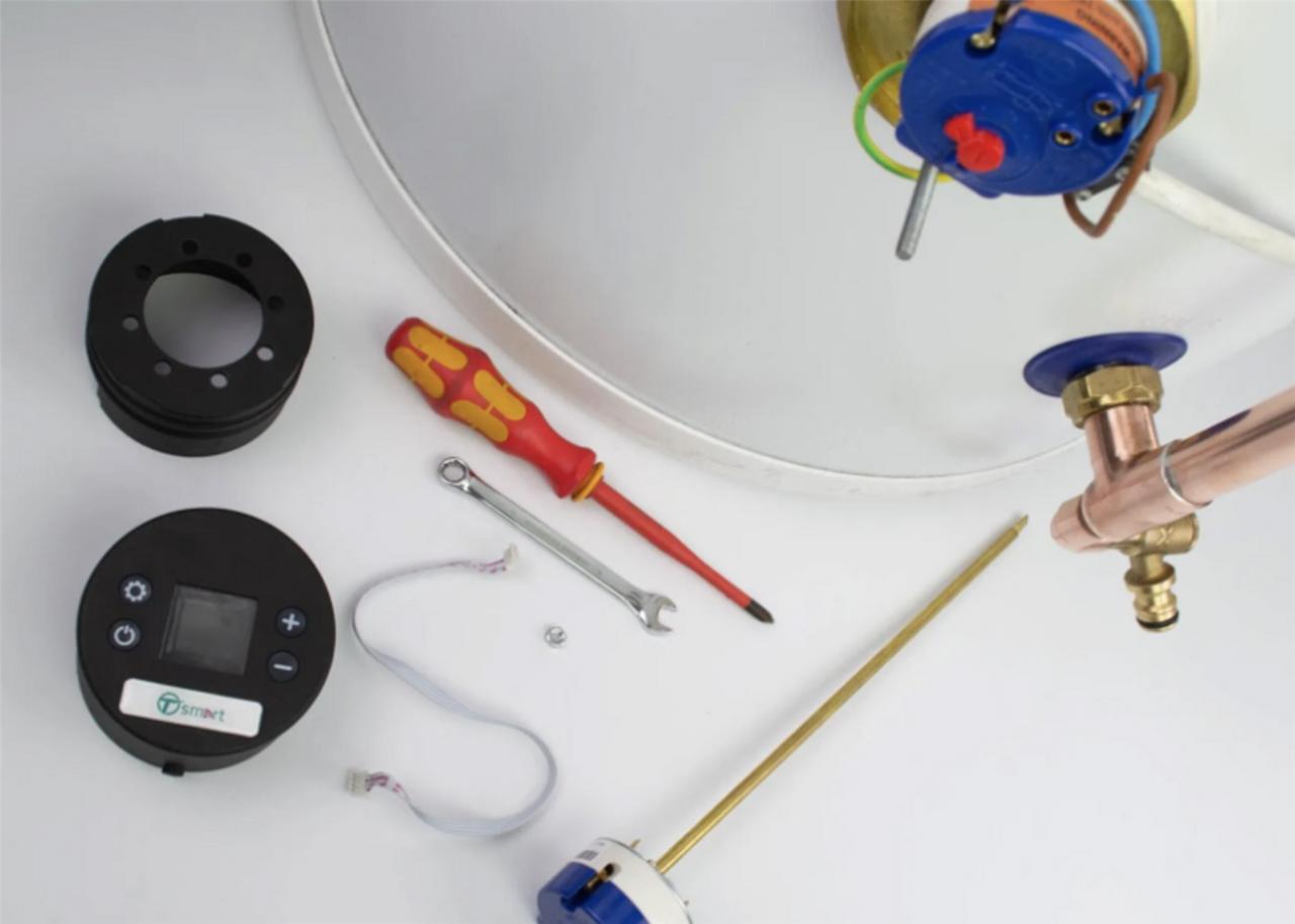 Tesla T-Smart Hot Water Cylinder Thermostat +14 inch Titanium