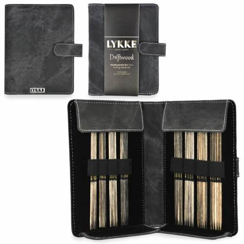 Lykke Driftwood 6" DPNs Set: Small Gauges (US 0-5), Grey Case