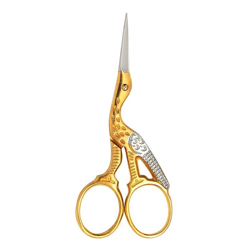 Mundial 3.5" Classic Forged Gold Plated Stork Scissors