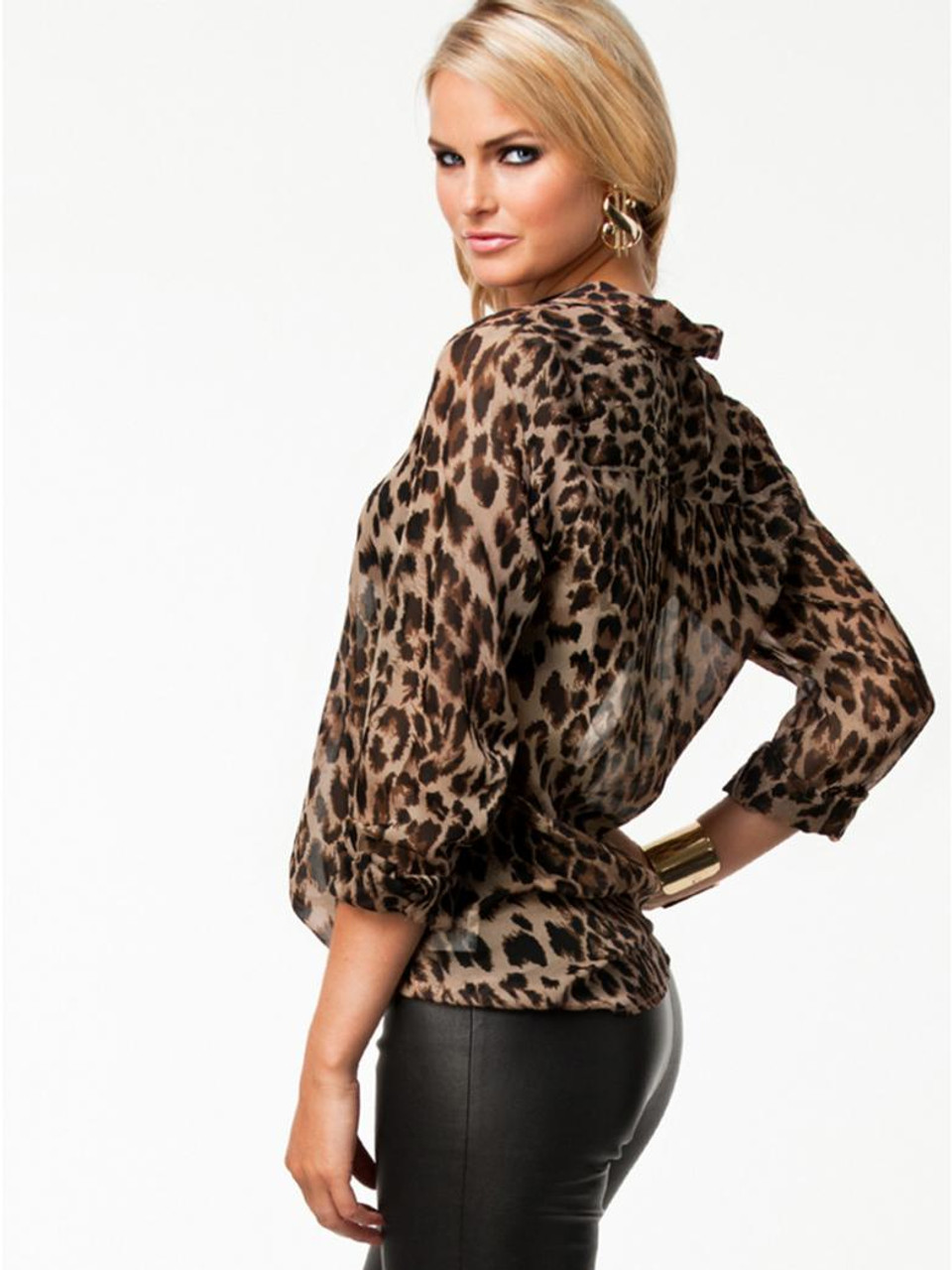 Leopard Print Shirt Ladies - Blouse Chiffon Rosegal | Bodhiwasuen