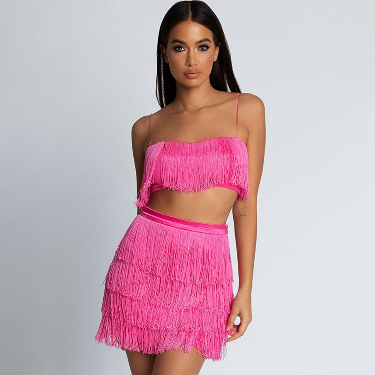 Forever Fringe Skirt Set - Pink  Fashion Nova, Matching Sets