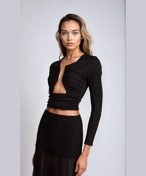 Solid Hollow Out Slimming T Shirt For Women O Neck Long Sleeve Minimalist Sexy T Shirts Female Fashion Style New