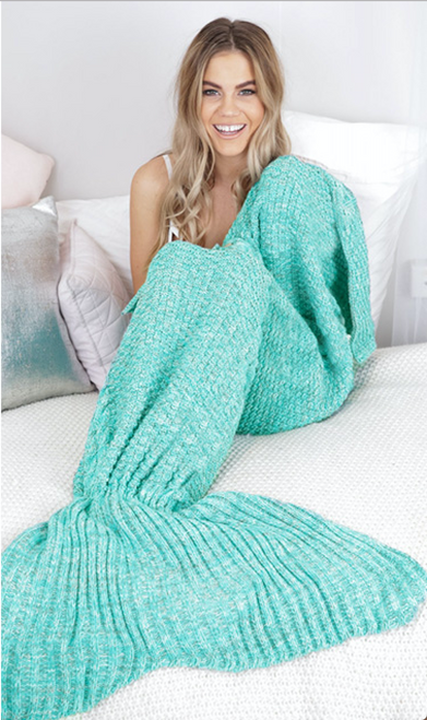 Mermaid tail blanket green
