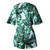 Green Leaves Tropical Print Playsuit Women Boot Cut Flare Sleeves Fringes Bohemia Jumpsuit Summer Style Overall IG Sexy Bodysuit