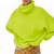 2018 Fashion Fluorescent Neon Color Turtleneck Warm Sweater Women Casual Long Sleeve Loose Woman Pullover Knit Oversized Jumper {Green}