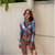 May For Women's Beach Female Split Swimwear Swimsuit Push-Up Woman Bikini Slim Korean Print Long Sleeve High Waist Girls Spandex