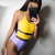 Sexy Mesh Swimwear Women One Piece Swimsuit 2019 Yellow Patchwork Swimsuits Women Cross Strap Beachwear Bathing Suits