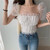 Elegant chiffon ruffles women blouse Korean chic lace patchwork slim tops female Fashion solid sweet girl blouses 2019 new