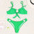 Sexy Bandeau Bikini Bandage Swimwear Women Solid Swimwear 2019 Bathing Suits Rings Bikini Set Hollow Out Biquini Swimwear Green