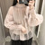 2019 New Fashion autumn Women's Sweet Beads Bubble Sleeve Pearls Button Gauze Blouses Ladies Elegant Mesh Shirt Blusas Tops