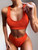 Ribbed Orange White Swimwear Women High waist Summer bathers Brazilian bathing suit Thong 2020 Swimsuit Female Sport top Biquini Orange