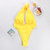 One Shoulder Swimsuit Deep V Neck Swimwear Hollow Out Bikini Solid Biquini Women Bathing Suit One-Piece-Suits Monokini Yellow