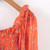 Forlove Peony Smocked Top Orange Blouse Shirt With Ruffles Straps Elastic Puff Sleeve Square Neck Women Summer Tops