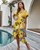 boho 2020 yellow floral print summer dresses beach wear v neck irregular wrap dresses women vestidos holiday midi dress