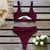 2020 Sexy Women Hollow Out Bikini Swimsuit Swimwear Female Bandeau Thong Brazilian Biquini Bikini Set Bathing Suit Bather Purple